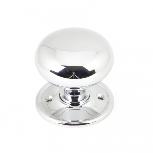 Polished Chrome Mushroom Mortice/Rim Knob Set